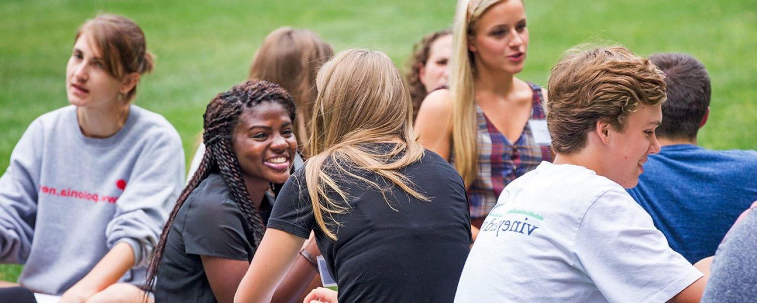 Students on Bapst Lawn